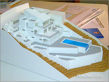 Scale model of the villa construction project